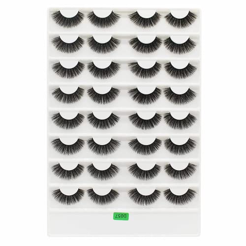 16 Pairs False Eyelashes Natural Wispy Fluffy Dramatic Volume Fake Lashes Extension Handmade Cruelty-free Eyelash (D057)