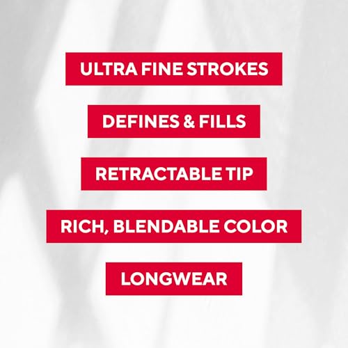 Mirabella Ultra Fine Brow Pencil, Anti-Chip Waterproof Eyebrow Pencil - Smudgeproof, Blendable & Retractable Eyebrow Pencil to Define and Fill In Brows Naturally