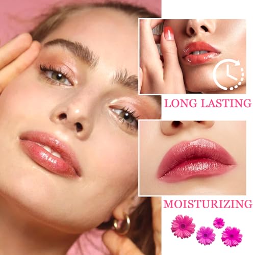 7PCS Aloe Vera Color Changing Moisturizing Lipstick for Women, Magic Temperature Color Change Lipstick Lip Blam Gloss Makeup Gift Set, Long Lasting Nourishing Tinted PH Lip Balm Moisturizer
