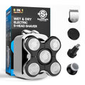 5D Electric Head Shaver for Bald Men - Waterproof Wet/Dry Razor - USB-C Fast Charging - 6 in 1 Grooming Kit with Beard, Nose & Face Trimmer - Cordless Rechargeable Bald Head Clippers