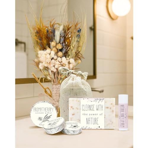 Spa Gifts for Women - Valentines Day Gifts for Her, Natural Themed Self Care Kit, Birthday Anniversary Care Package Ideas for Wife Girlfriend Mom from Daughter Husband Friend, 8PCS Items