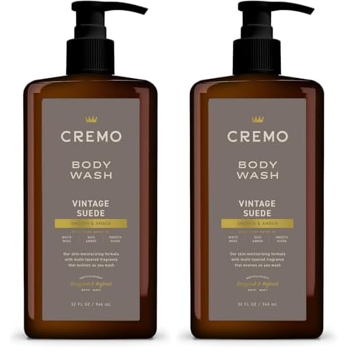 Cremo Rich-Lathering Italian Bergamot Body Wash for Men,Notes of Italian Bergamot,Neroli Blossom,and Fresh Vetiver,32 Fl Oz,(Pack of 2)