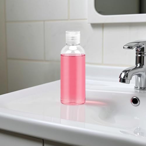 60 Pack 2oz Clear Plastic Empty Bottles with Flip Cap, Small Travel Bottle, Portable Refillable travel Size Containers for Shampoo, Lotion, Liquid Body Soap, Cream, Toner