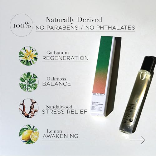 Rollerball - Balance - Oakmoss, Galbanum & Lemon - Green Citrus & Woods - 100% Natural Clean Perfume, 10ml