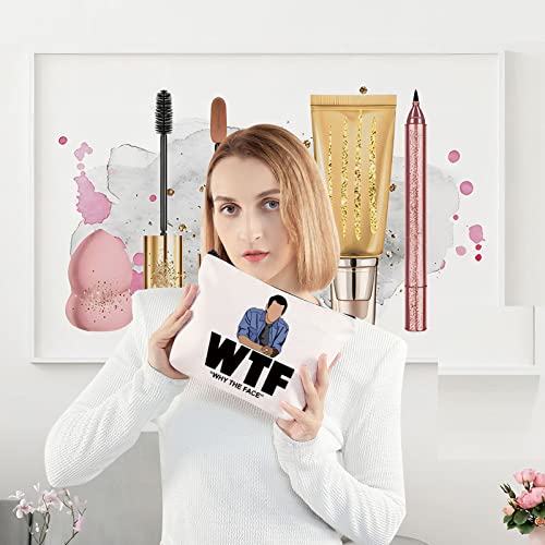 LEVLO Family Modern TV Show Cosmetic Make Up Bag Phil Dunphy Fans Gift WTF Why The Face Modern Family Makeup Zipper Pouch Bag For Friend Family (WTF Why The Face)
