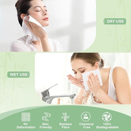 GRANNY SAYS Disposable Face Towel, Face Towelettes Disposable, 10"¡¿12" Thick Soft Face Towels, Disposable Towels for Remove Makeup, Facial Cleansing, Nursing, Travel, 50 Count/1 Pack