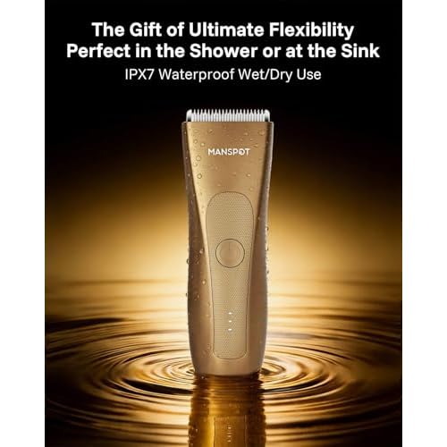 MANSPOT Manscape Hair Finishing Trimmer for Men, Men's Shaverand Razor (Gold) Valentine's Day Gifts for Him Perfect for Husband Boyfriend, Birthday Gifts for Friends Dad and All Men