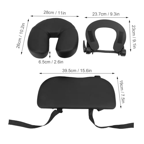 Massage Headrest For Bed, Massage Pillow Face Down Massage Face Cradle Beauty Bed Headrest Cradle U Shape Adjustable Folding Massage Table Face Cradle Pillow For Beauty Salon Black