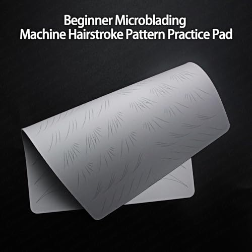 3pcs Double Sided Male Brow Practice Skin Pre-printed Strokes with Basic Hairstroke Foundation White Silicone Tattoo Practice Skin (Male Brow Pattern)