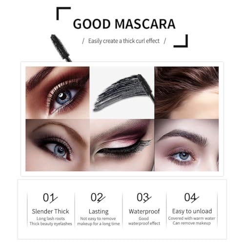 4D Silk Fiber Lash Mascara Extension Voluminous Mascara Waterproof & Smudge-Proof Long-Lasting 24 Hours No Flaking Longer Thicker Eyelashes,All Day Exquisitely Full (4 Packs)