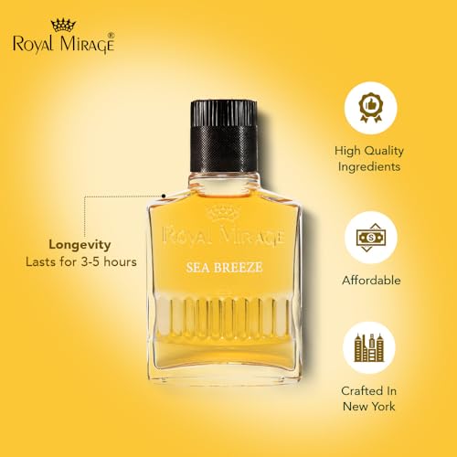 Royal Mirage Sea Breeze Aftershave for Men - Refreshing Post-Shave Lotion with Woody Spicy Fragrance - 3.4 oz After Shave Splash