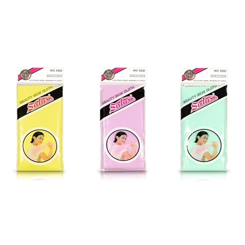 Salux Bath Towel Yellow Purple Green 3 Count Pack