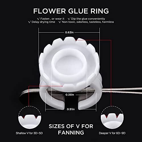 BEYELIAN Smart Glue Cups Fanning Cup Lash Glue Holder for Eyelash Extensions 2 Methods of Use 100 PCS Professional Use PP Material Harmless to Human