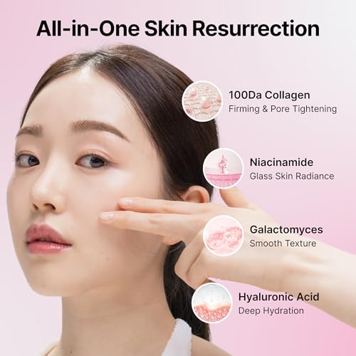 Collagen Hydration Mask, 100-Dalton Ultra-Low Molecular Collagen & Peptide Complex, Deep Hydration, Elasticity & Pore Care, 34g / 1.19 oz (1 Sheet) x 4ea
