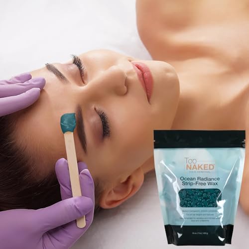 Too Naked Hair Removal Ocean Radiance Strip-Free Wax, Medium Transparency with Smooth Consistency, Hypoallergenic for Sensitive Areas, Fragrance-Free, Unisex, 1 Lb.