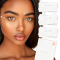 STARRY FRECKLES Set of 10 Premium Waterproof Metallic Foil Temporary Flash Tattoos - Party Favors, Temporary Tattoos, Freckles, Star Tattoos, Face Jewels