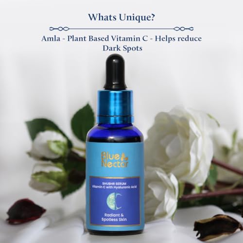 Blue Nectar Shubhr Steam Rose Toner Water & Face Mist (3.4 fl Oz) and Vitamin C Face Serum with Natural Hyaluronic Acid Serum (1 Fl Oz)