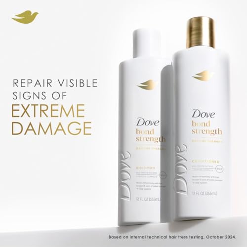 Dove Bond Strength Shampoo & Conditioner Set + Hair Serum Bundle ? Repair Treatment for Damaged and Frizzy Hair (3 Piece Set)