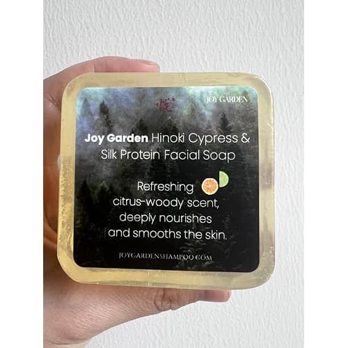 Joy Garden Hand made Ali Mountain Hinoki Silk Protein Facial Soap Rich, long-lasting Woody scent with a hint of citrus aroma with a calming effect contain Hydrolyzed Silk Protein
