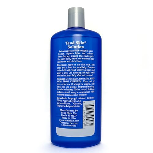 Tend Skin Solution for Unsightly Razor Bumps, Ingrown Hair and Razor Burns, Post Shaving and Waxing Toner for Men and Women, Made in USA, 16 Oz