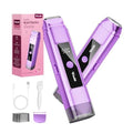 Electric Bikini Trimmer for Women: IPX7 Waterproof Dual Head Cordless Electric Shaver for Women with LED Display & 0.5mm Ceramic Blades for Pubic Hair, Face, Legs - Grape Purple