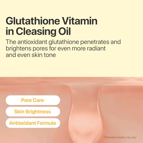 numbuzin No.5 Cleansing Oil, Glutathione & Vitamin C Cleanser for Pores, Sebum & Dark Spots, Rich Oil Texture for Makeup Removal, Radiance Boost & Even-Looking Tone, Helps Soothe Redness 6.76 fl oz