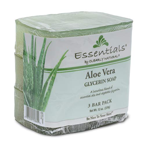 Clearly Natural Essentials Glycerine Bar Soap, Aloe Vera, 12 oz, 3 Count
