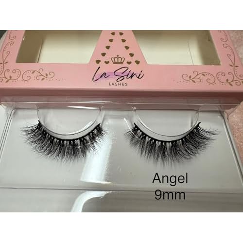 La Sini ANGEL 9mm Lashes - Natural Mink - Light, airy and graceful - Lightweight, Reusable False Eyelashes with Flexible Band, Natural Volume for Glamorous Eye Look, 1 Pair