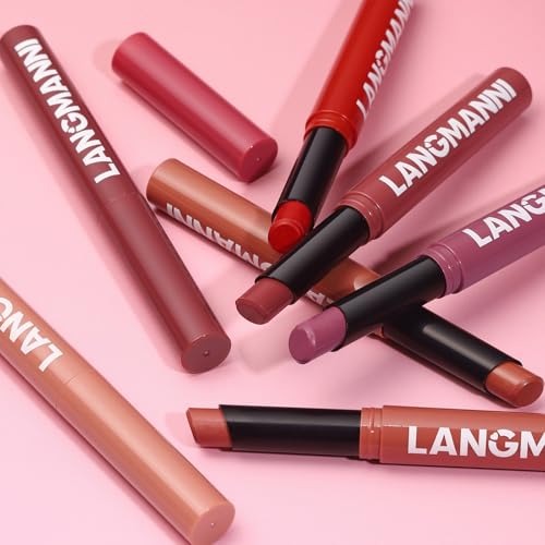 Matte Lipstick for Women Lipstick Matte Set with Retractable and Long-Lasting Pigmented Lip Sticks for Smoothly Lip Makeup (6 Pcs Dark Color Series)