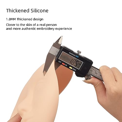 JimKing Tattoo Practice Skin Head, 3pcs Soft Rubber Fake Skin for Permanent Makeup Microblading Eyebrow Lip Eyeliner Tattooing, 1pcs Facial Tattoo Training Skin Support Base