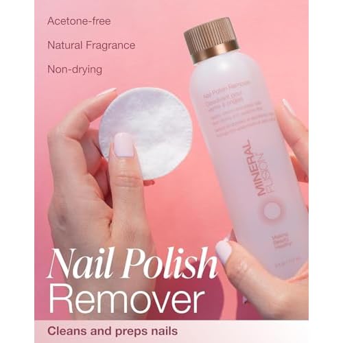 Mineral Fusion Nail Polish Remover - Acetone-Free Nail Care with Natural Solvents - Non Drying Liquid Formula - 6 fl oz, Pack of 2