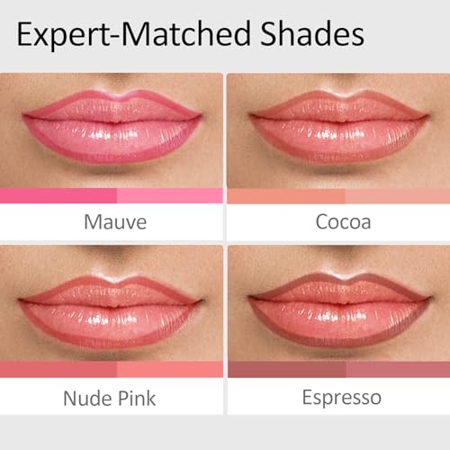 Vevivia Lip Stain - 2-In-1 Lip Liner Stain & Lip Gloss, Long Lasting Dual-Ended Peel Off Lip Stain and Lip Gloss, Waterproof, Smudge Proof, Easy To Use, Natural & Shine Finish, Nude Pink
