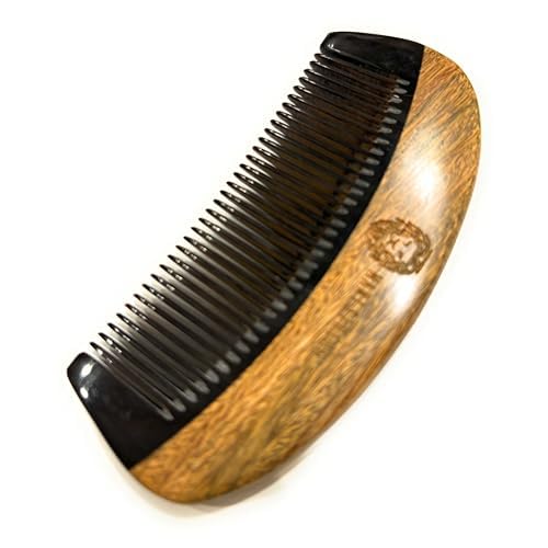 Premium Natural Ox horn and Sandalwood Beard Mustache Comb | Perfect Grooming Companion & Gift for Men ? by Man & Mane