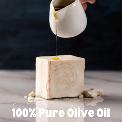 Ostrich Virgin Olive Oil Nabulsi Soap Bar - 1 Pack 100% Pure Olive Oil Soap for Face & Body - Chemical Free Soap Bar for Men & Women (Original) Unscented - Hypoallergenic - Sensitive skin