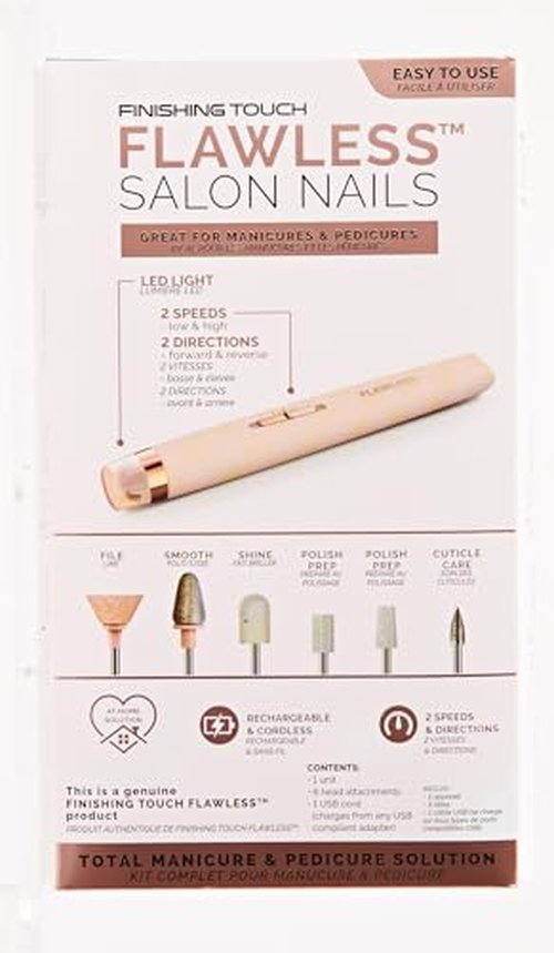Finishing Touch Flawless Salon Nails - Professional Manicure Set for an at-Home Salon Experience - Files, Buffs, Shines, and Polishes for Instantly Beautiful Nails