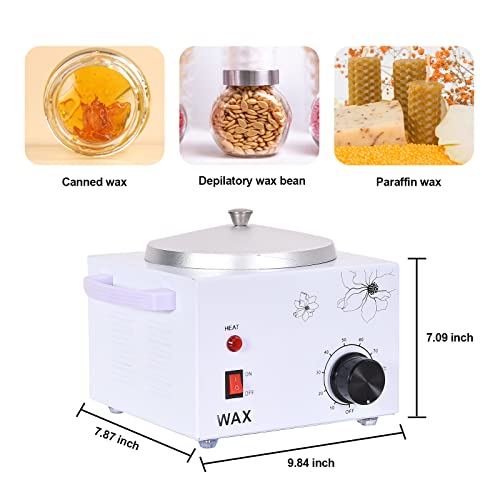Wax Warmer Machine for Painless Hair Removal - Large Capacity Metal Heater for Fast Melting Soft, Hard, and Paraffin Waxes