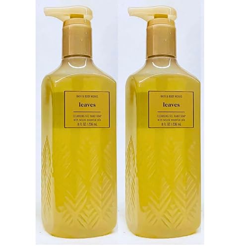 Bath & Body Works Cleansing Gel Hand Soap, Pack of 2, 8oz Each Bottle (Leaves)