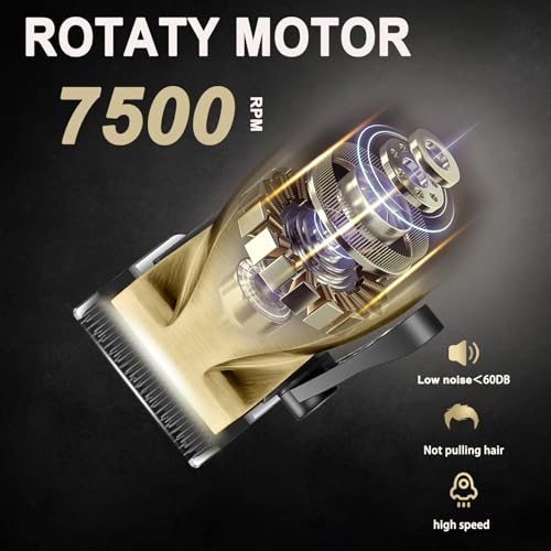 KEMEI Hair Clippers for Men Professional, Barber Clippers for Hair Cutting & Grooming, Cordless Beard Trimmer with Charging Base LED Display KM-2230 Gold