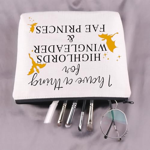 UJIMS 4th Wing Merch Fantasy Book Romantasy Dragons Rider Makeup Bag Dragons Lover Gifts Fantasy Reader Gift (HighlordsWingleader)