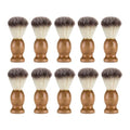 10 Pcs Wood Handled Badger Hair Shaving Brush Professional Salon Tools Beard Grooming Tool for Men Shave Accessory