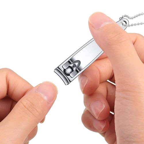 Haploon Nail Clippers Bulk 120 Pcs Nail Cutters Bulk Nail Clippers with Chain Stainless Steel, Nail Clipper Cutter Set for Men Women with Keychain