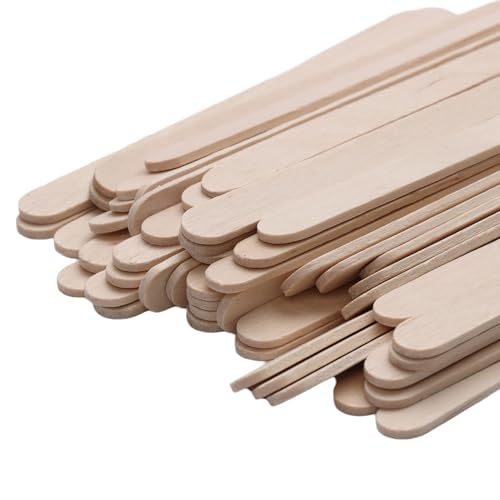 200/500/1000pcs 4.5 Inch Wooden Craft Sticks, Hair Removal Wax Sticks for Eyebrow and Body, Wax Wiping Tools,Natural Wood Popsicle Ice Cream Sticks,Art Projects DIY Wood Crafts