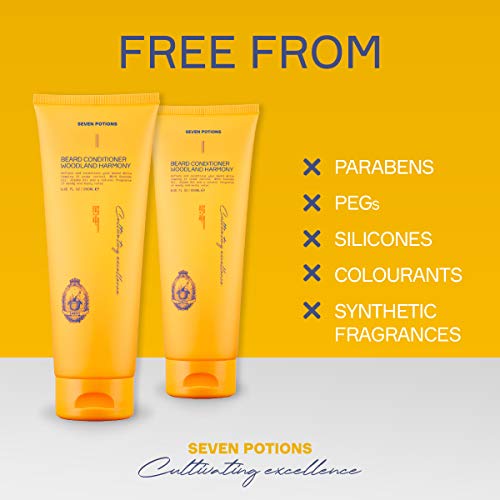 SEVEN POTIONS Beard Conditioner for Men ? Prevents Beard Itch and Dandruff ? Natural, Vegan, Cruelty Free (Woodland Harmony, 8.45 FL OZ)