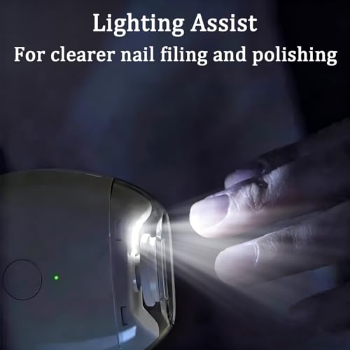 Electric Nail Clipper, Automatic Electric Nail Clipper, Portable 3 in 1 Electric Nail Clippers with LED Light & 3 Speeds