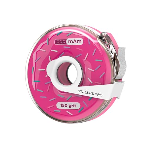 Staleks Pro Disposable White Abrasive Tape papmAm Expert ? 150 Grit ? 7m Roll in Plastic Case ? Glueless Replaceable Abrasive ? Professional Nail Filing ? Manicure & Pedicure