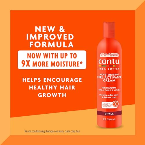 Cantu Moisturizing Curl Activator Cream for Natural Hair with Pure Shea Butter, 12 fl oz (Pack of 2)