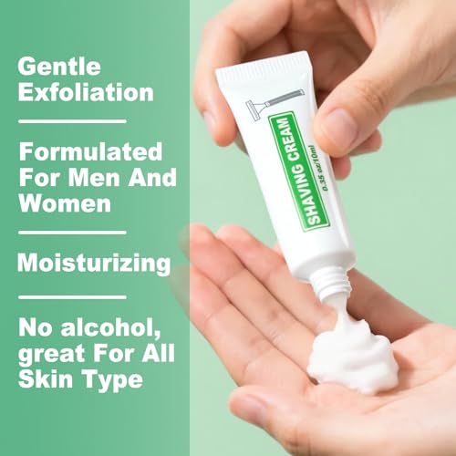 Travel Size Shaving Cream Bulk Pack of 100,Individually Wrapped 10ml/0.35fl oz Mini Disposable Shaving Cream in Bulk 1.2x2.9inch Travel Size Toiletries Amenities for Guests,Homeless,Charity