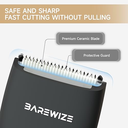 Body Hair/Pubic Hair Trimmer Replacement Blade | Safety Ceramic Blades, Rust Resistant, Compatible with T050 (1-pack, Raven)