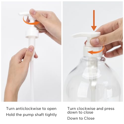 Yebeauty Pump Bottle Dispenser, 67oz 2000ml Refillable Shampoo Pump Bottles Empty Plastic Shower Soap Dispenser Large Liquid Containers for Conditioner Body Wash, Bathroom Kitchen, 2 Pack Clear