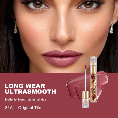 Matte Velvet Lip Stain, Long-Lasting Lip Tint, Waterproof Non-Sticky Lip Color, Transfer-Proof Smudge-Proof Lip Stain, Cloud-Like Soft Blurring Texture with Misty Velvet Finish, Rosewood Nude-81A